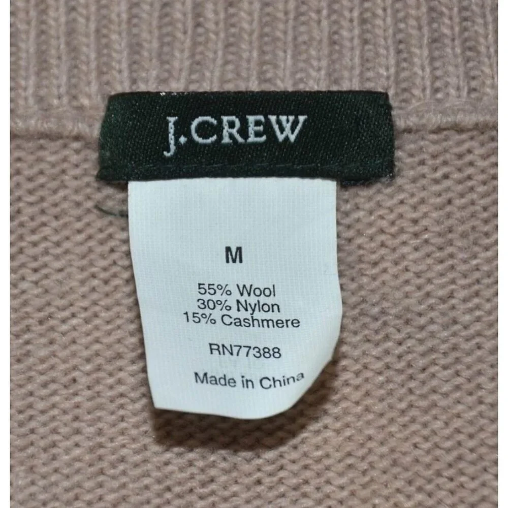 J. Crew Tan Open Shawl Collar Front Wool Cashmere Blend Cardigan Sweater Size M
